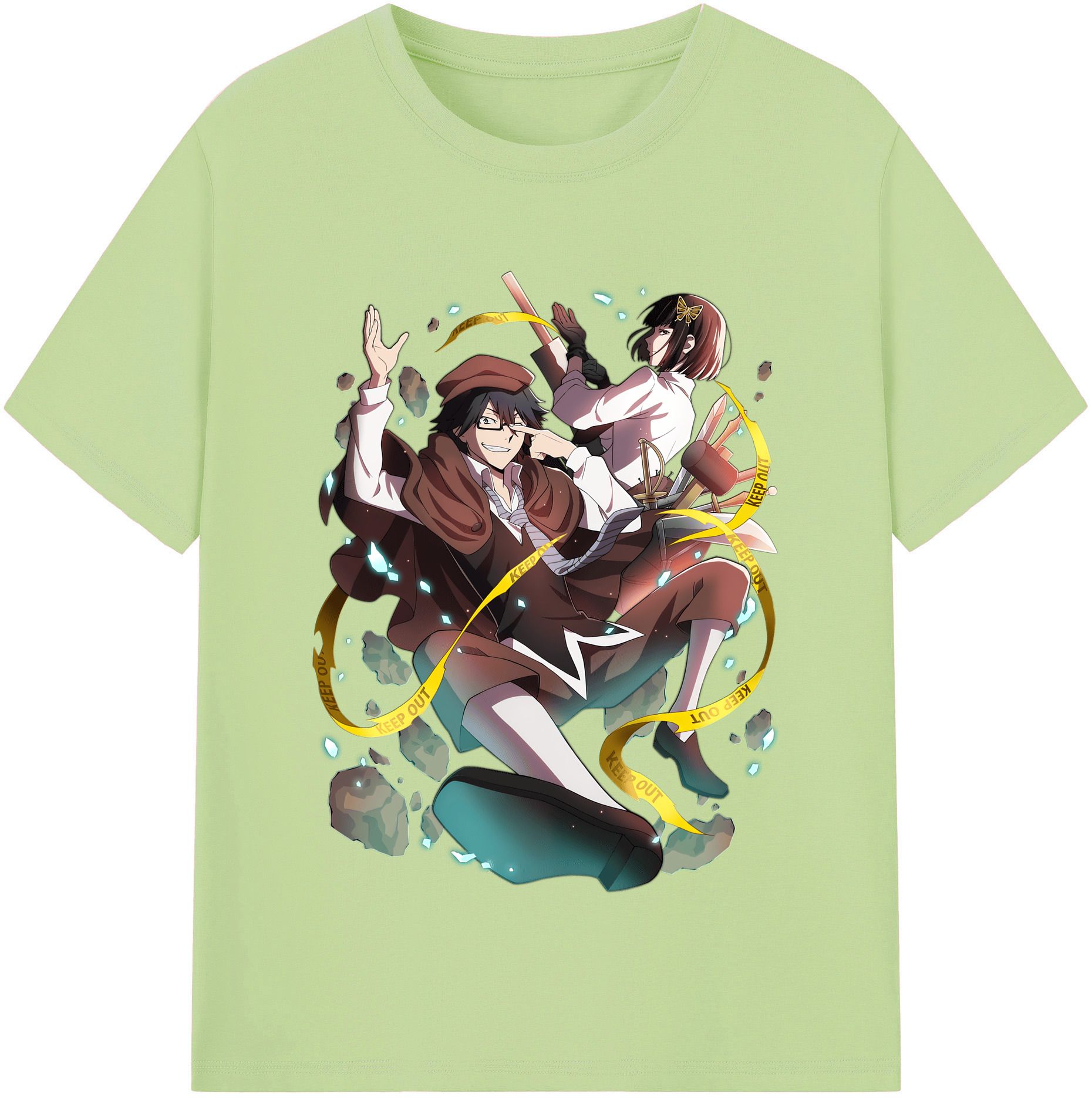 （画像用） 文豪ストレイドッグス Bungo Stray Dogs 綿100％半袖Tシャツ（フロントプリント）